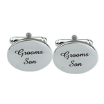 1 Pair Mens Silver Oval Wedding Cufflinks Groom Best Man Usher Page Boy Cuff Link Gift