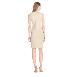 Anne Klein Women's Cap Sleeve Asymmetrical Neck Ruffle Dress
